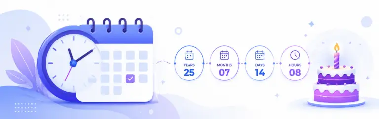 Age Calculator with Time – Calculate exact age in years months days hours