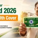 Indian family holding Ayushman Card at a government hospital – How to Apply for Ayushman Card 2026