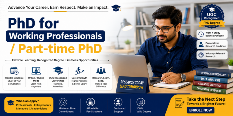 PhD for working professionals Part-time PhD